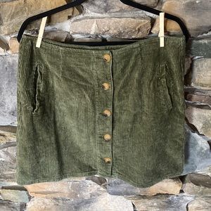 Green Corduroy Skirt